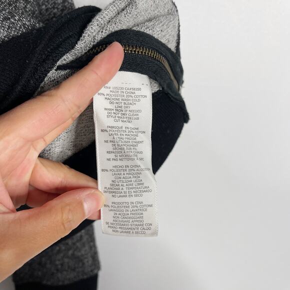 Soft Joie Medium M Heather Gray Black Side Zip Sweatshirt Pullover Crew Neck - Picture 6 of 7